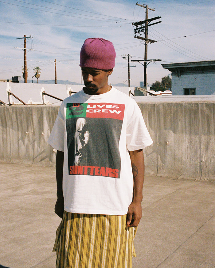 SAINT MICHAEL/DT_SS TEE/LIVES CREW/WHT 