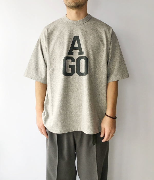 blurhms ROOTSTOCK スエット ヘザーグレー サイズ2 blurhms ROOTSTOCK/CHIC-AGO 88/12 Print Tee WIDE (HEATHER GREY)