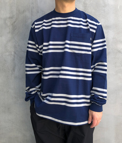 LQQK Studio/L/S RUGBY WEIGHT POCKET TEE (NAVY x GREY)