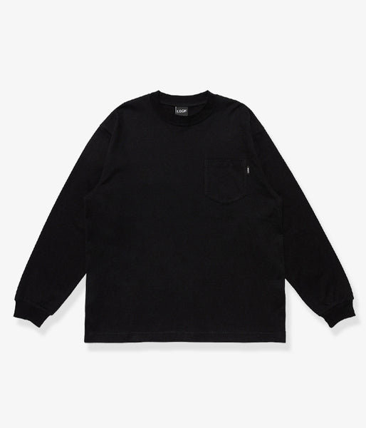 LQQK Studio/L/S RUGBY WEIGHT POCKET TEE(BLACK)