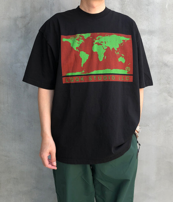 トップス LQQK STUDIO WORLD MAP TEE LQQK Studio/WORLD MAP TEE (BLACK)