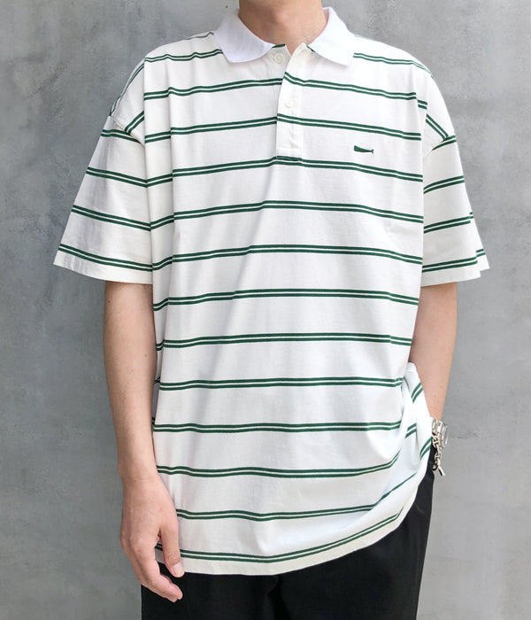 DESCENDANT/CACHALOT STRIPE POLO SS (GREEN)