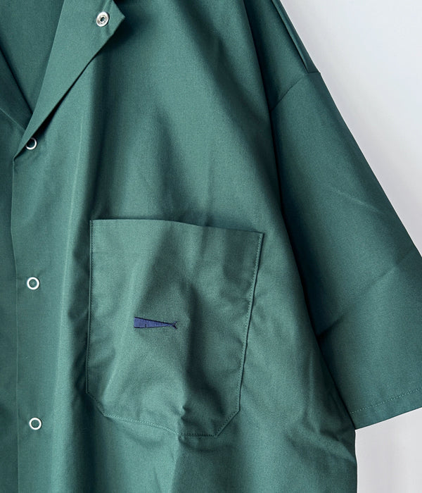 DESCENDANT/SOUS OPEN COLLAR SHIRT サイズL DESCENDANT/SOUS OPEN COLLAR SS SHIRT (GREEN)