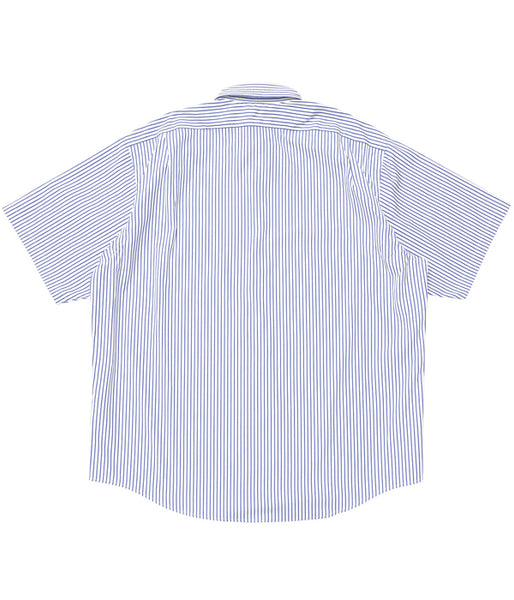 LQQK Studio/S/S BUTTON DOWN SHIRT (WHITE x BLUE STRIPE)