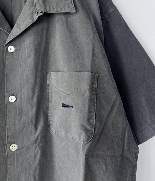 DESCENDANT/S WIND OPEN COLLAR SS SHIRT (GRAY)