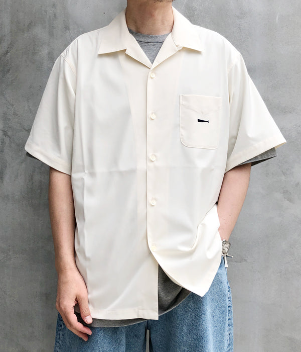 DESCENDANT/PIER OPEN COLLAR SS SHIRT (OFF WHITE)