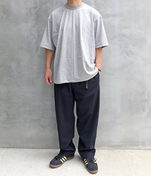 INTERIM/BINDER NECK LOOP WHEEL AME-KAJI TEE (A.GRAY)