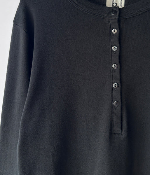 blurhms ROOTSTOCK/CLASSIC RIB HENLEY-NECK L/S (Black)