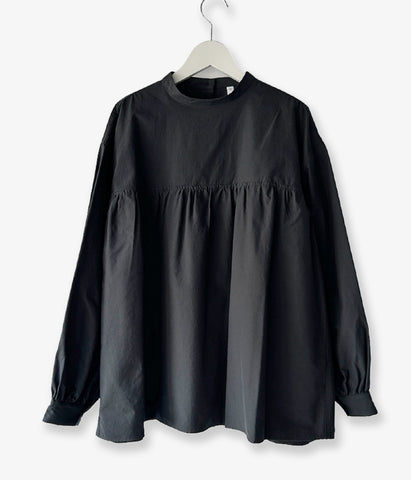 holk/BACK BUTTON BLOUSE (NAVY)