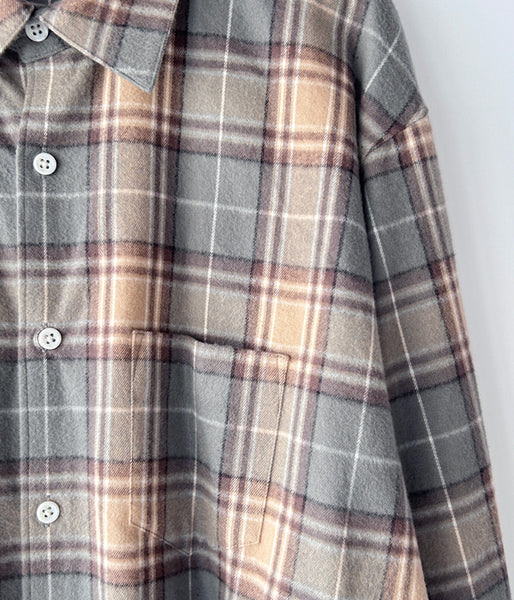 DIGAWEL/CHECK SHIRT (GENERIC) (GRAY/BEG)