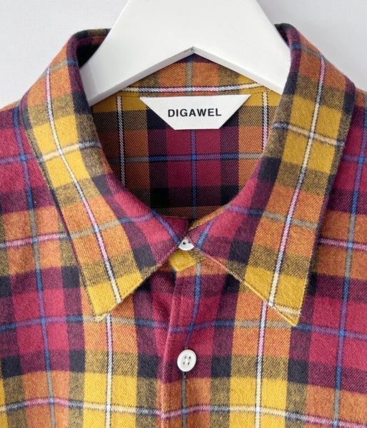 DIGAWEL/CHECK SHIRT (GENERIC) (BROWN/OCHER)