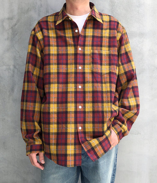 DIGAWEL/CHECK SHIRT (GENERIC) (BROWN/OCHER)