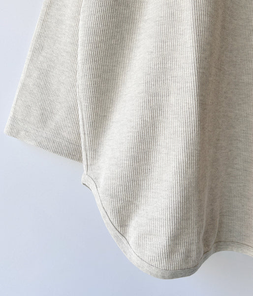 blurhms ROOTSTOCK/ROUGH&SMOOTH THERMAL BASEBALL TEE (HEATHER OATMEAL)