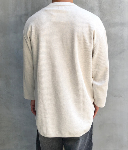 blurhms ROOTSTOCK/ROUGH&SMOOTH THERMAL BASEBALL TEE (HEATHER OATMEAL)