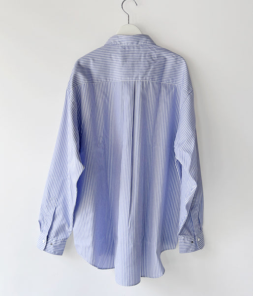 Goldwin/STRIPED OVERSIZED SHIRT (SAXE STRIPE)