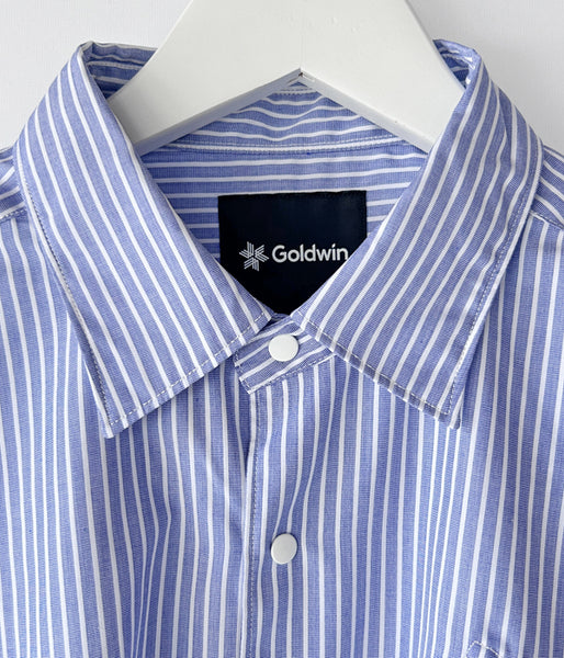 Goldwin/STRIPED OVERSIZED SHIRT (SAXE STRIPE)