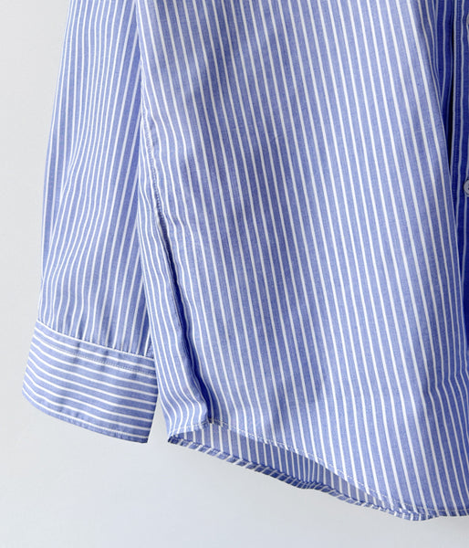 Goldwin/STRIPED OVERSIZED SHIRT (SAXE STRIPE)