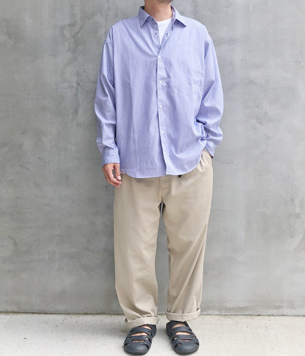 GOLDWIN - 90s ゴールドウィン 総柄 レトロ セットアップ ブルー イエロー L Goldwin/STRIPED OVERSIZED SHIRT (SAXE STRIPE)