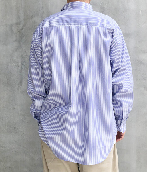 Goldwin/STRIPED OVERSIZED SHIRT (SAXE STRIPE)