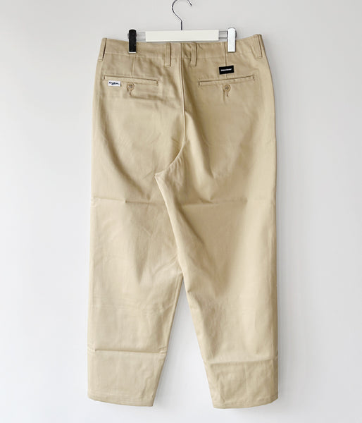 DESCENDANT/DC-6 ORGANIC COTTON TWILL TROUSERS (KhaKee)