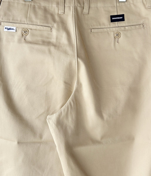 DESCENDANT/DC-6 ORGANIC COTTON TWILL TROUSERS (KhaKee)