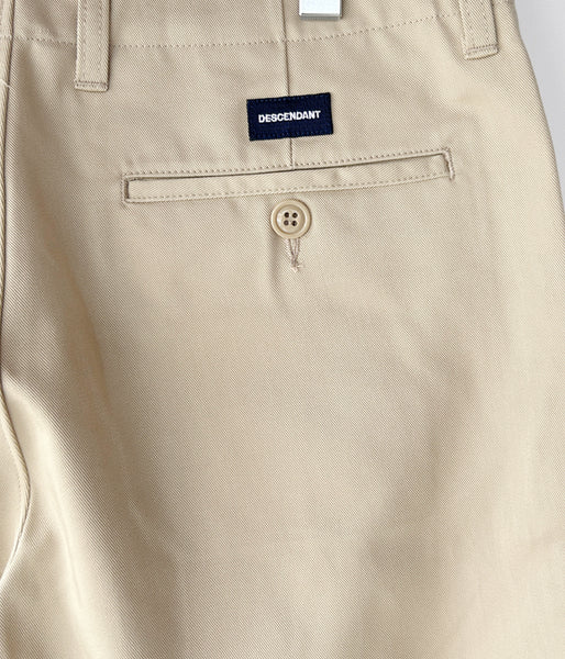 DESCENDANT/DC-6 ORGANIC COTTON TWILL TROUSERS (KhaKee)