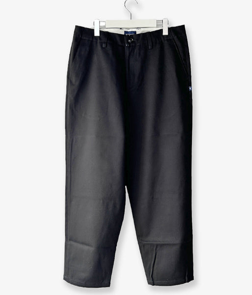 DESCENDANT/DC-6 ORGANIC COTTON TWILL TROUSERS (BLACK)