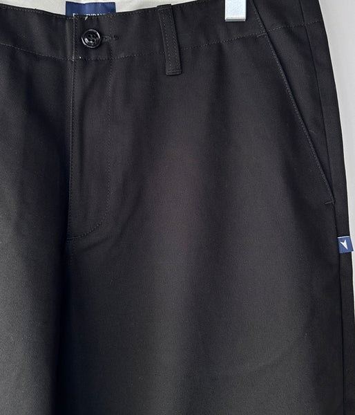 DESCENDANT/DC-6 ORGANIC COTTON TWILL TROUSERS (BLACK)