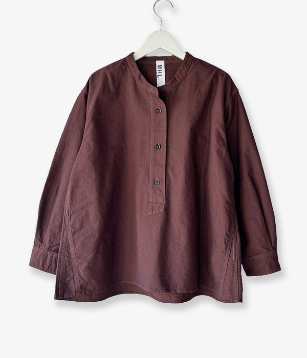 MHL./SOFT HOPSACK P/O SHIRT WOMENS (BROWN)