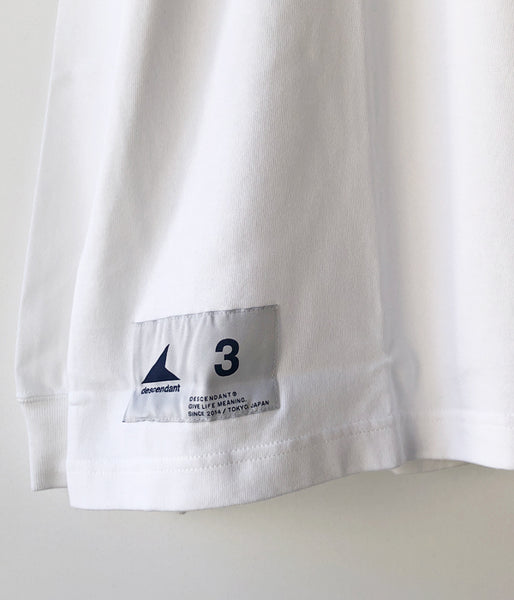 DESCENDANT/CACHALOT ORGANIC COTTON STRIP LS (WHITE)