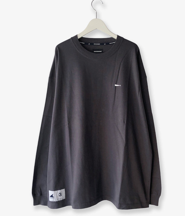 DESCENDANT/CACHALOT ORGANIC COTTON STRIP LS (CHARCOAL)