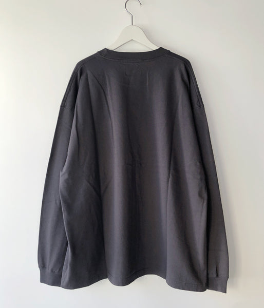 DESCENDANT/CACHALOT ORGANIC COTTON STRIP LS (CHARCOAL)