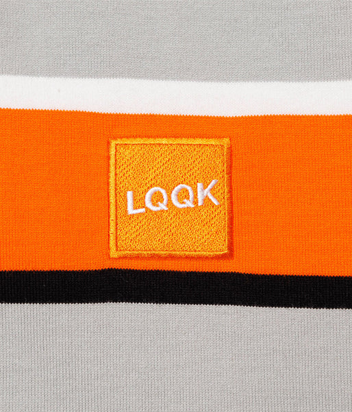 LQQK Studio/L/S RUGBY WEIGHT BORDER TEE BOX LOGO (ORANGE)