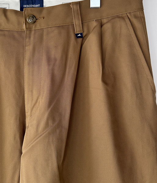 DESCENDANT/DC-3 ORGANIC COTTON TWILL TROUSERS (KhaKee)