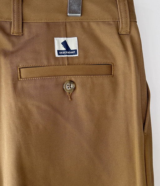 DESCENDANT/DC-3 ORGANIC COTTON TWILL TROUSERS (KhaKee)