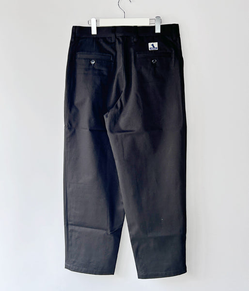 DESCENDANT/DC-3 ORGANIC COTTON TWILL TROUSERS (BLACK)