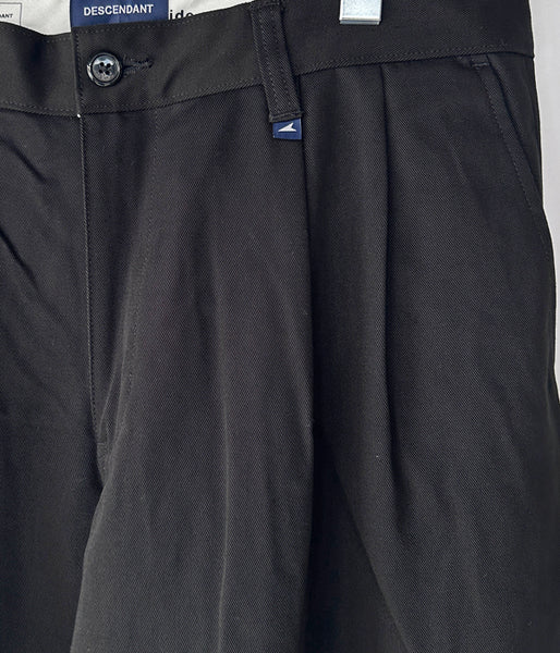 DESCENDANT/DC-3 ORGANIC COTTON TWILL TROUSERS (BLACK)