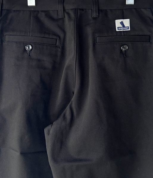 DESCENDANT/DC-3 ORGANIC COTTON TWILL TROUSERS (BLACK)