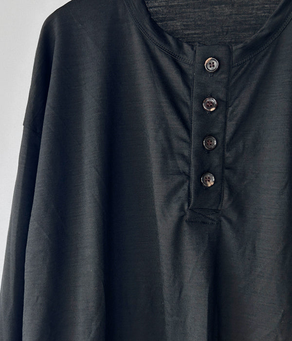 INTÉRIM FINE MERINO WOOL JERSEY HENRY INTERIM/EXTRA FINE MERINO WOOL JERSEY HENRY (BLACK)