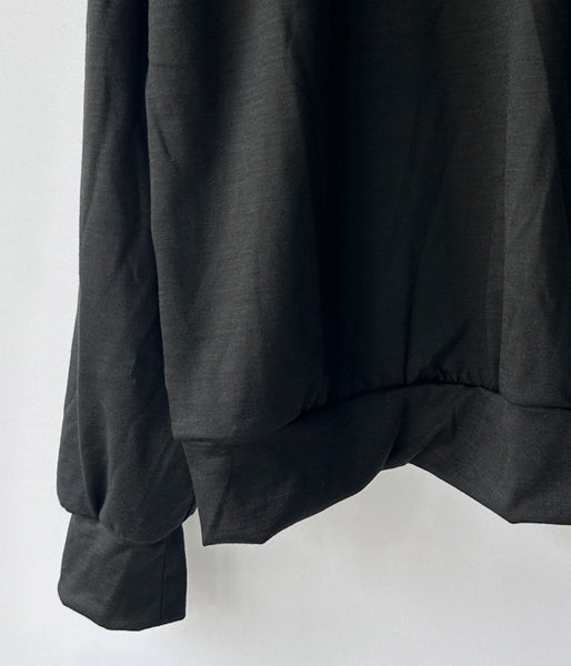 INTERIM/EXTRA FINE MERINO WOOL JERSEY HENRY (BLACK)