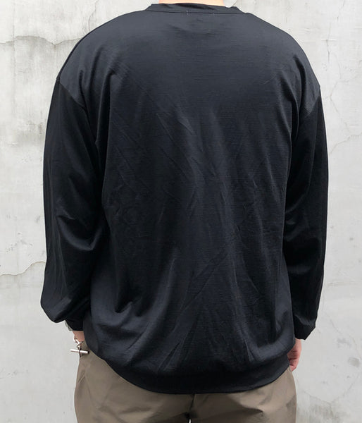 INTERIM/EXTRA FINE MERINO WOOL JERSEY HENRY (BLACK)