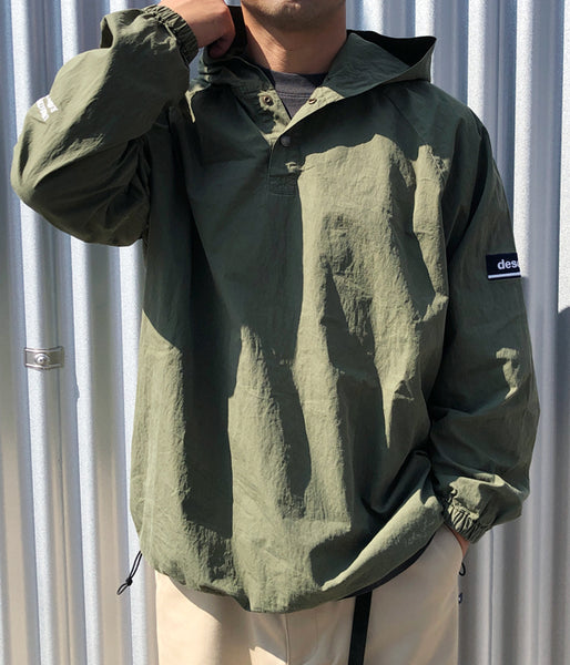 DESCENDANT/MOLE HOODED LS SHIRT (OLIVE DRAB)