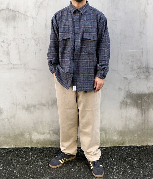 DESCENDANT/VANNING PLAID LS SHIRT (NAVY)