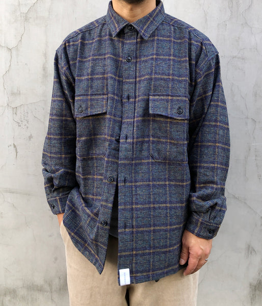 DESCENDANT/VANNING PLAID LS SHIRT (NAVY)