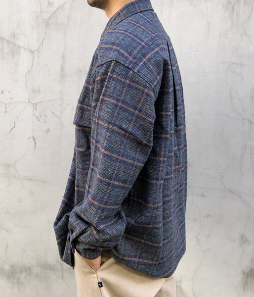 DESCENDANT/VANNING PLAID LS SHIRT (NAVY)