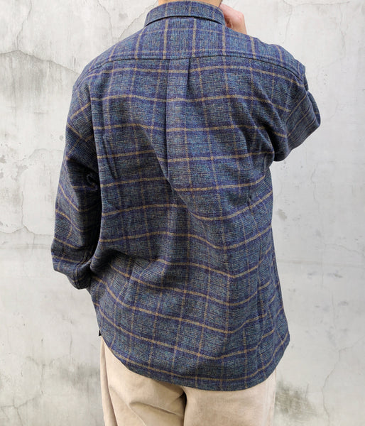 DESCENDANT/VANNING PLAID LS SHIRT (NAVY)