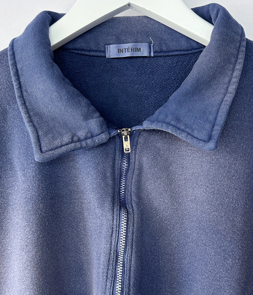 INTERIM/VINTAGE FADE HALF ZIP COLLAR SWEAT SHIRT (NASU)