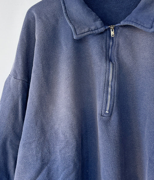 INTERIM/VINTAGE FADE HALF ZIP COLLAR SWEAT SHIRT (NASU)