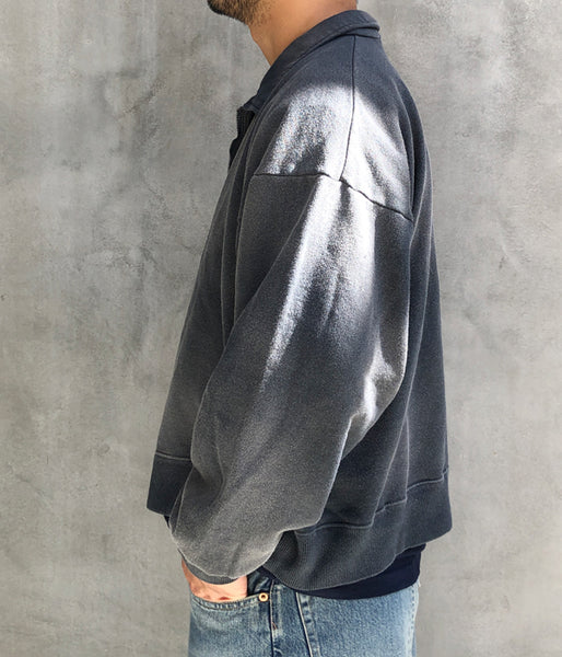 INTERIM/VINTAGE FADE HALF ZIP COLLAR SWEAT SHIRT (SUMI)