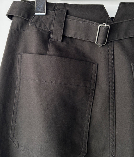 MHL./JAPANESE DENSE COTTON PANTS WOMENS (DARK BROWN)